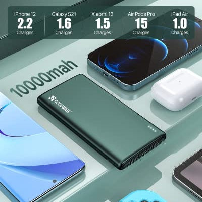Coolreall Power Bank 10000 Mah - Slim & Light Charger With Fast Charging