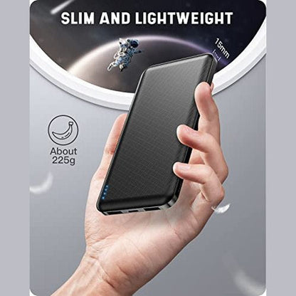 Fahefana Power Bank Ultra Slim 10000 Mah Compatible With Iphone 15 - Lightweight & Portable