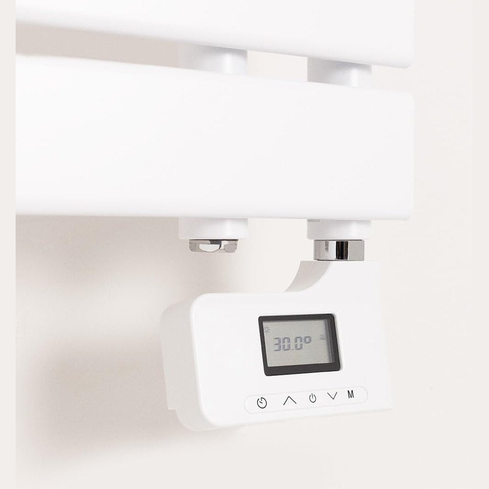 Create - Warm Towel Modern/Electric Towel Rail White / 80 x 50 cm / 2 in 1, 6 Operating Modes, LCD Display, Timer up to 24 Hours, 400 W