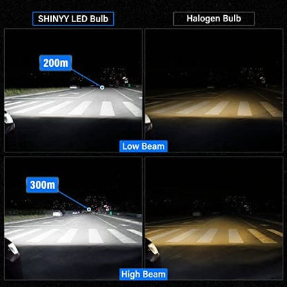 Shinyy H11 H8 H9 Led Headlight Bulbs - 400% Brighter Vision