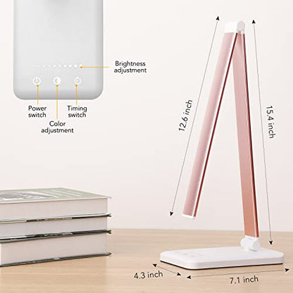 Hmfuntm Led Desk Lamp With Usb Charging Port - Eye Caring Natural Light