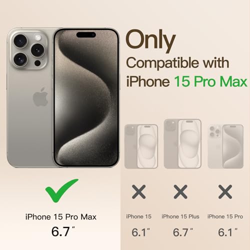 Jetech Magnetic Case for Iphone 15 Pro Max - Full Camera Protection