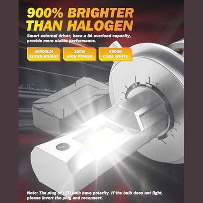 Katur H4 Led Car Bulb - 200w 40000lm - 900% Brighter