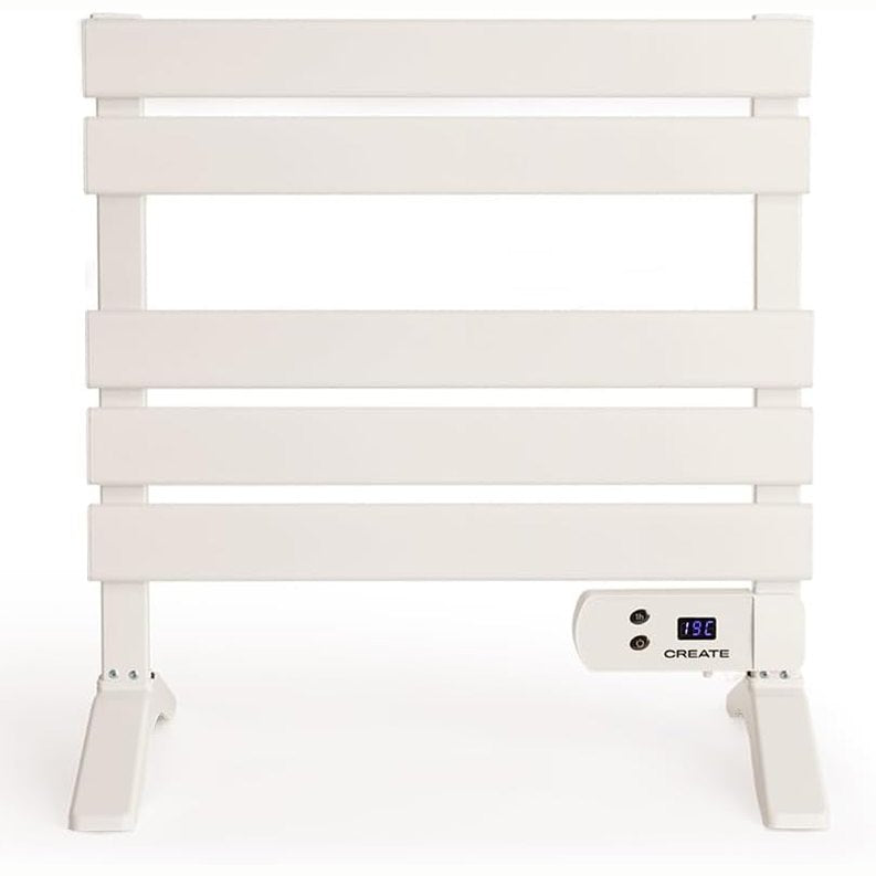 Create - Warm Towel Mini Electric Bathroom Radiator Cream with Feet 58.4 x 41 x 55.8 cm