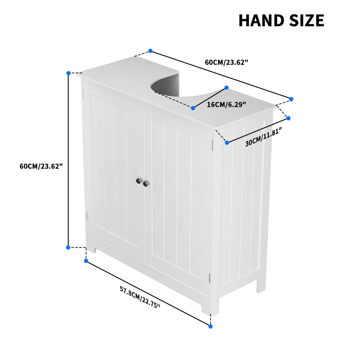 Lucn Pedestal Bathroom Cabinet with 2 Doors and Adjustable Shelf