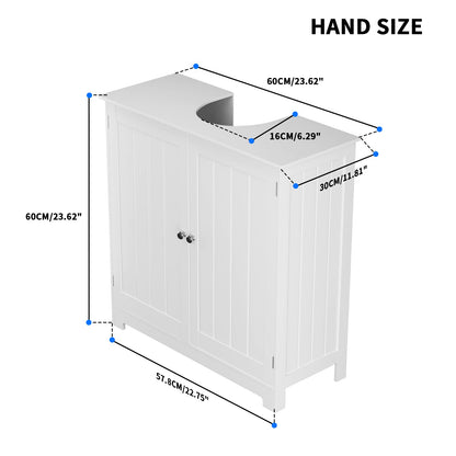 Lucn Pedestal Bathroom Cabinet with 2 Doors and Adjustable Shelf