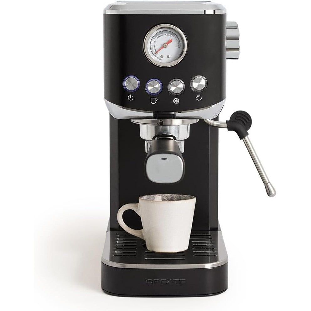 CREATE - Thera Classic Compact Espresso Machine – Semi-Automatic, 20 Bar, 1350 W - Black