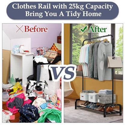 Loefme Heavy Duty Clothes and Shoe Rack with Minimalist Design