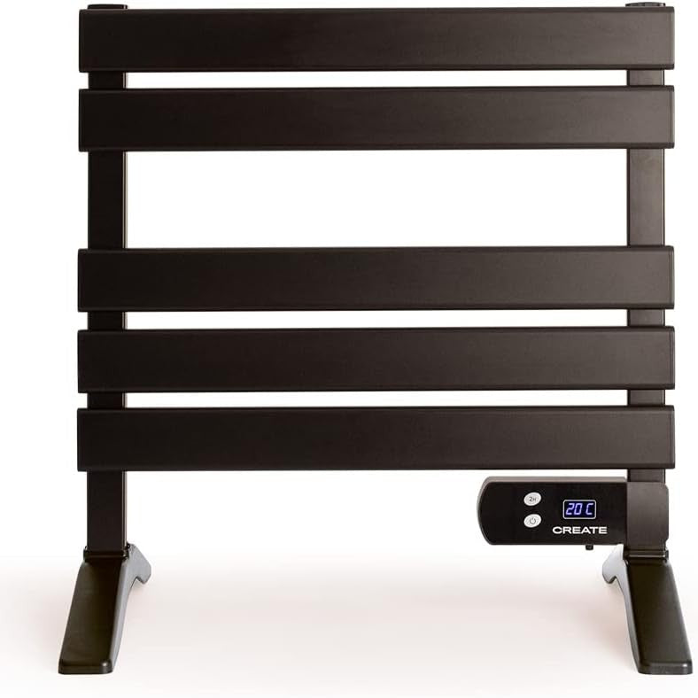 Create - Warm Towel Mini 150 W Electric Bathroom Radiator Black with Feet 58.4 x 41 x 55.8 cm