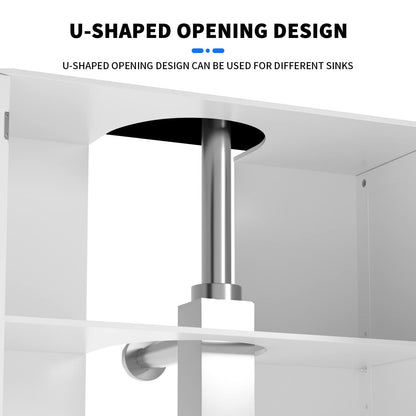 Lucn Pedestal Bathroom Cabinet with 2 Doors and Adjustable Shelf
