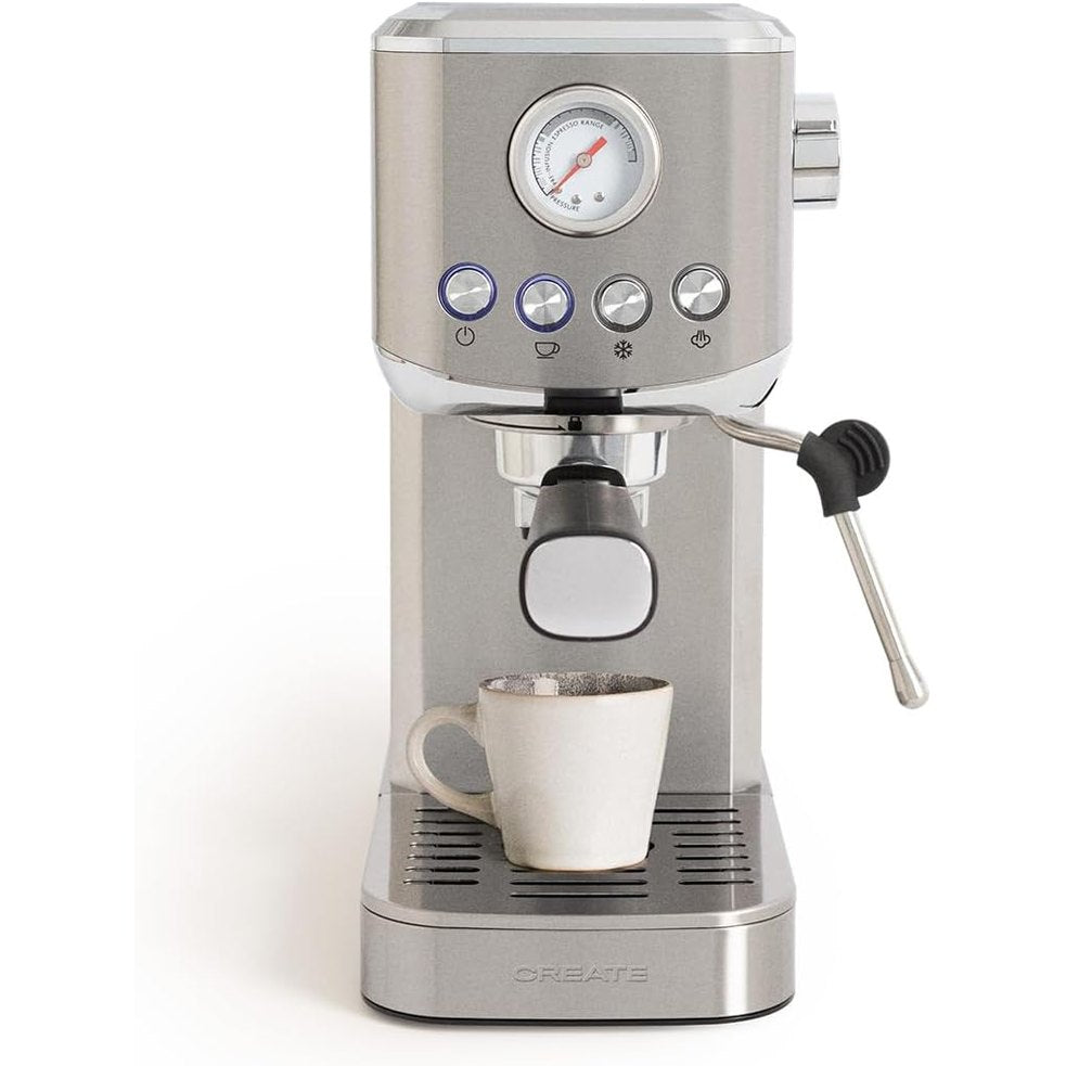 CREATE - Thera Classic Compact Espresso Machine – Semi-Automatic, 20 Bar, 1350 W - Stainless Steel