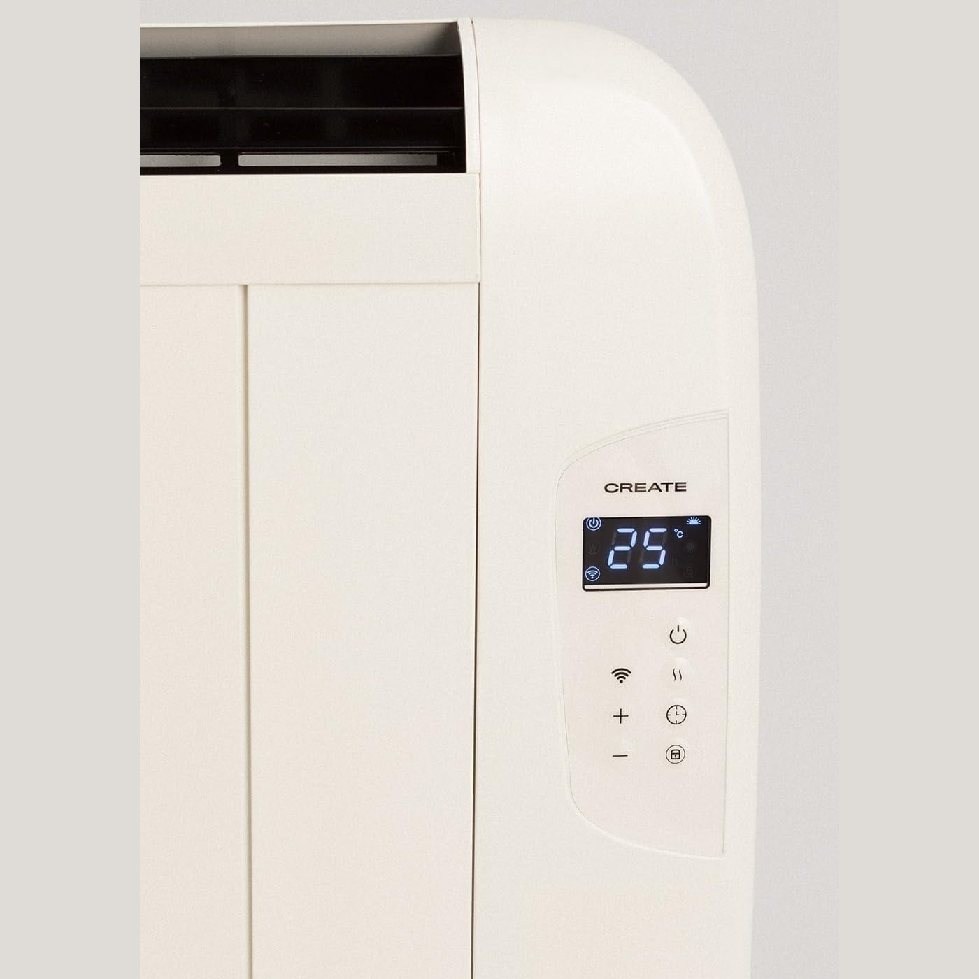Create - WARM SLIM 1500W – White Electric Convector Heater with WiFi, 24-Hour Timer, and Energy-Efficient Operation
