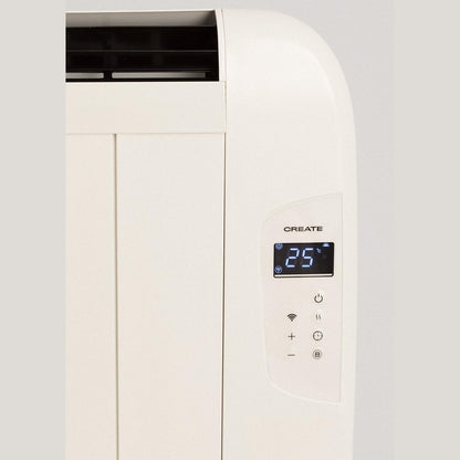 Create - WARM SLIM 1500W – White Electric Convector Heater with WiFi, 24-Hour Timer, and Energy-Efficient Operation