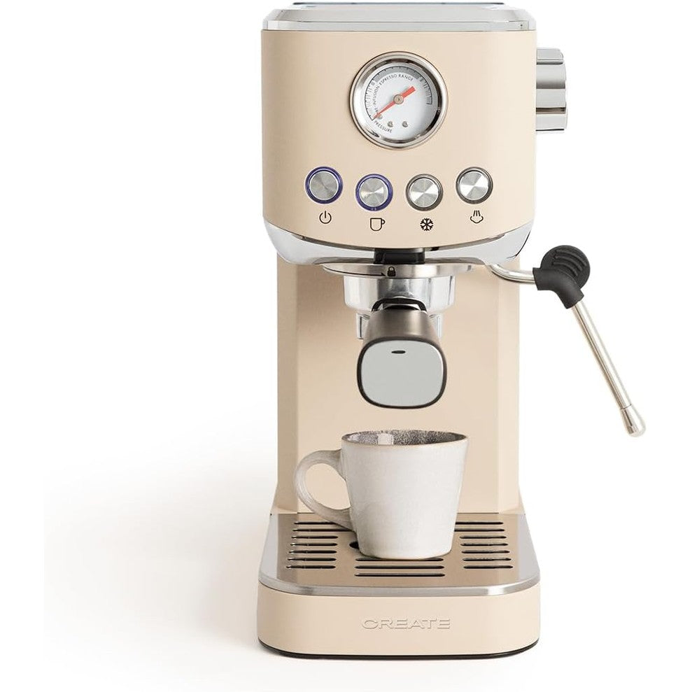 CREATE - Thera Classic Compact Espresso Machine – Semi-Automatic, 20 Bar, 1350 W - Sand