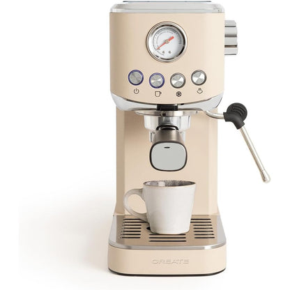 CREATE - Thera Classic Compact Espresso Machine – Semi-Automatic, 20 Bar, 1350 W - Sand