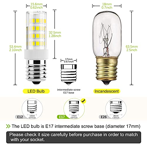 Dicuno E17 Led Bulb, Appliance Bulbs, 400lm Brightness