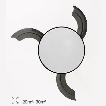 CREATE - Wind Clear Ceiling Fan, Black, with Light, Remote Control and WiFi, 40 W, Diameter 108 cm, Timer, 6 Speeds, Retractable Blades