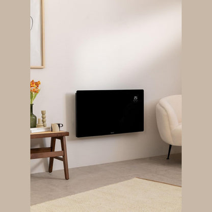 Create - WARM CRYSTAL 1500W – Black Electric Glass Convector with WiFi, LED Touch Screen, and 2 Power Levels