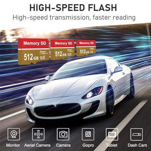 alptte 512 GB Waterproof SD Card for Cameras and Smartphones
