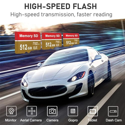 alptte 512 GB Waterproof SD Card for Cameras and Smartphones