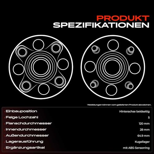 Frankberg Wheel Bearing Kit Rear Axle Flange 120Mm With Abs Magnetic Ring