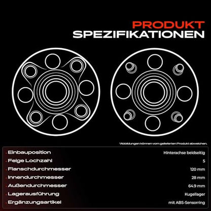 Frankberg Wheel Bearing Kit Rear Axle Flange 120Mm With Abs Magnetic Ring
