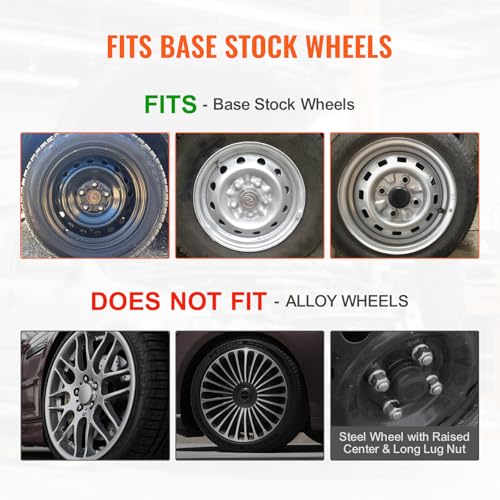 Vevor Wheel Rim Cover Hubcaps - 16" Diameter, Durable & Scratch-Resistant