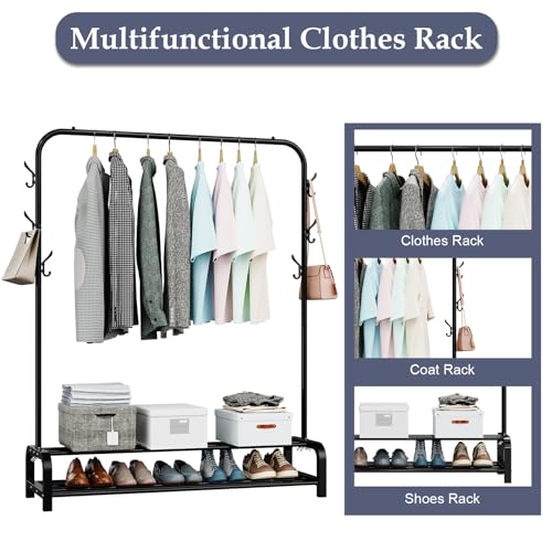 Loefme Heavy Duty Clothes and Shoe Rack with Minimalist Design