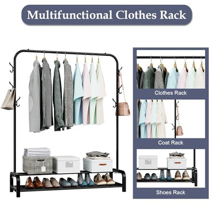Loefme Heavy Duty Clothes and Shoe Rack with Minimalist Design