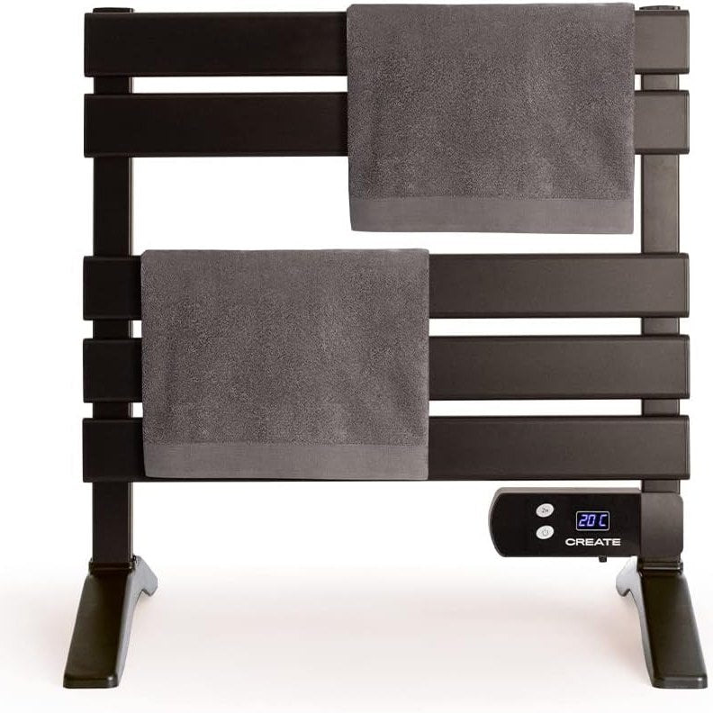 Create - Warm Towel Mini 150 W Electric Bathroom Radiator Black with Feet 58.4 x 41 x 55.8 cm