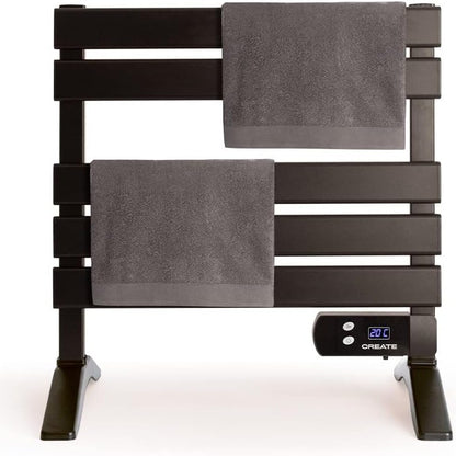 Create - Warm Towel Mini 150 W Electric Bathroom Radiator Black with Feet 58.4 x 41 x 55.8 cm
