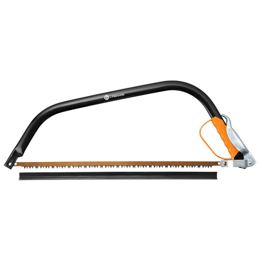 Fiskars Bow Saw SW31 with a curved nose for precise cutting, featuring a 24-inch blade