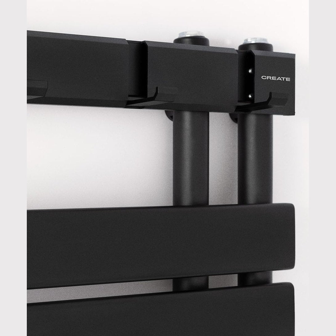 Create - Warm Towel Modern/Electric Towel Holder for Wall Black / 80 x 50 cm / 2 in 1, 6 Operating Modes, LCD Display, Timer up to 24 Hours, 400 W