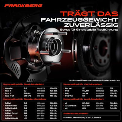 Frankberg Wheel Bearing Kit Rear Axle Flange 120Mm With Abs Magnetic Ring