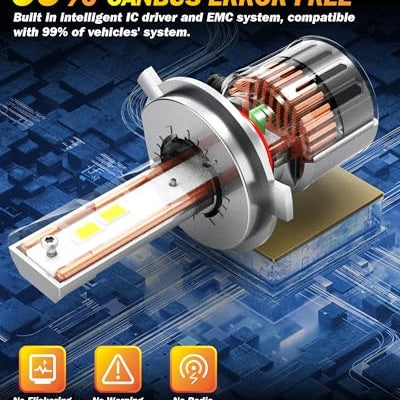 Katur H4 Led Car Bulb - 200w 40000lm - 900% Brighter