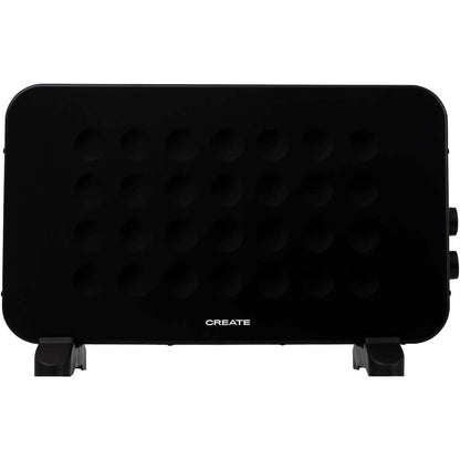 Create - HEATBOX – Electric Convector Heater Black with Fan and Hot Air Function, 2000W