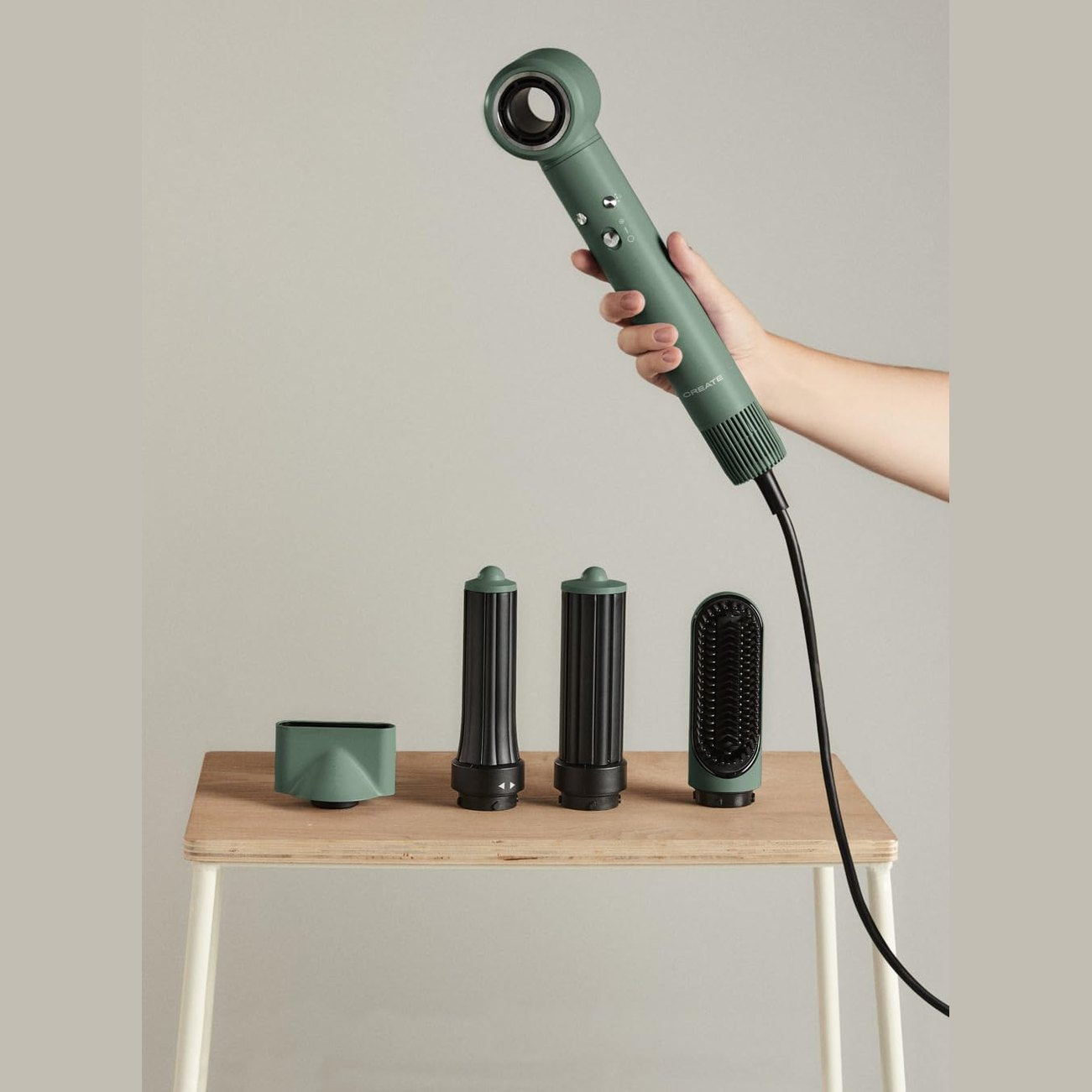 Create - ION STYLER PRO – 5-in-1 Professional Ion Air Dryer and Styling Brush | Sage Green