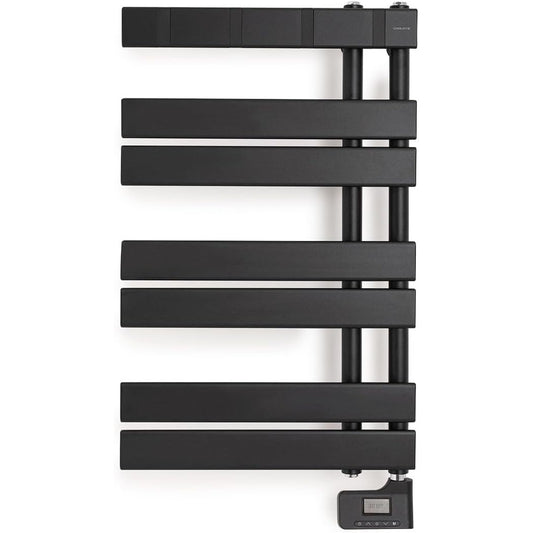 Create - Warm Towel Modern/Electric Towel Holder for Wall Black / 80 x 50 cm / 2 in 1, 6 Operating Modes, LCD Display, Timer up to 24 Hours, 400 W