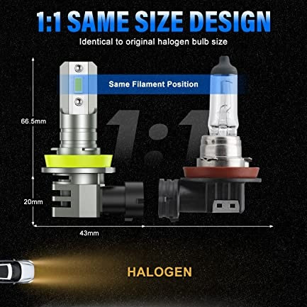 Shinyy H11 H8 H9 Led Headlight Bulbs - 400% Brighter Vision