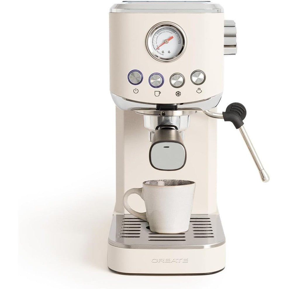 CREATE - Thera Classic Compact Espresso Machine – Semi-Automatic, 20 Bar, 1350 W - Cream White