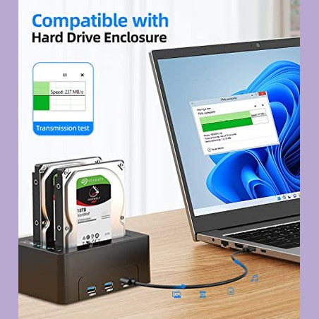 Sunguy Usb 3.0 Cable Short, 0.3 M, Compatible With Usb Devices, Super Speed 5 Gbps