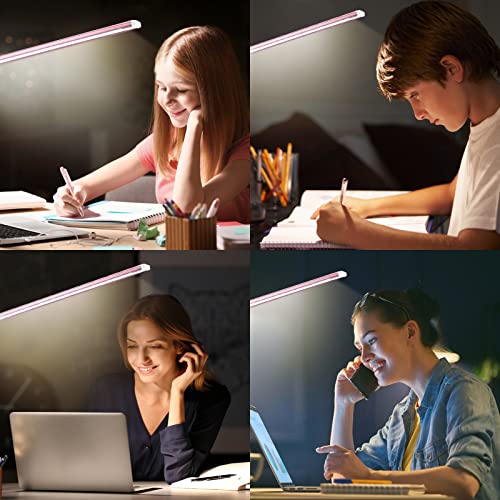 Hmfuntm Led Desk Lamp With Usb Charging Port - Eye Caring Natural Light