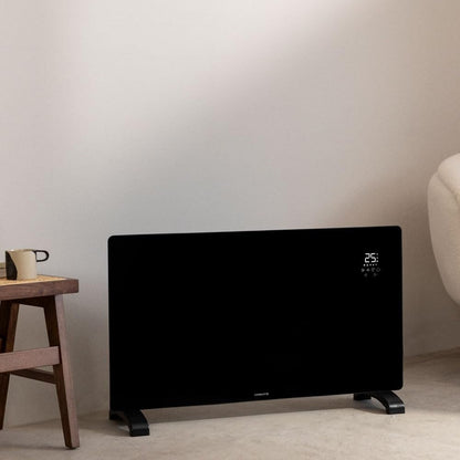 Create - WARM CRYSTAL 1500W – Black Electric Glass Convector with WiFi, LED Touch Screen, and 2 Power Levels