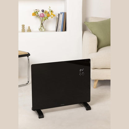 Create - WARM CRYSTAL 1500W – Black Electric Glass Convector with WiFi, LED Touch Screen, and 2 Power Levels
