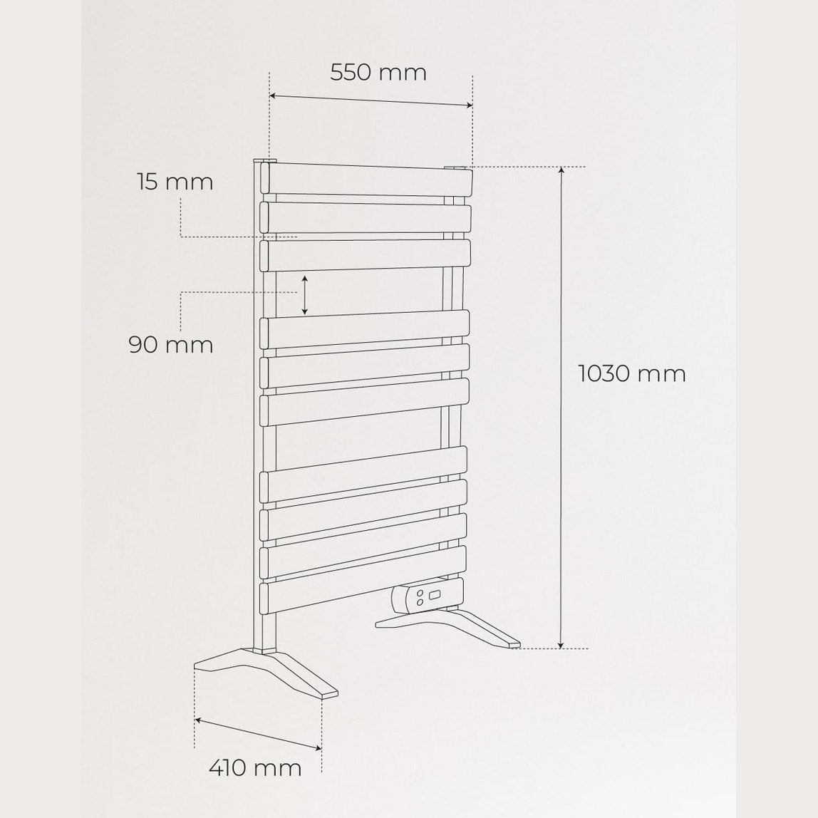 Create - Warm Towel 500 W Electric Bathroom Radiator Sage Green