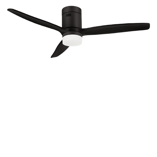 Create - Windcalm Ceiling Fan All Black - Silent 132cm With Winter/summer Function - 6 Speeds ( With Light )