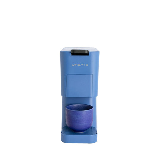 CREATE THERA STUDIO espresso machine with touch screen control panel in cobalt blue color