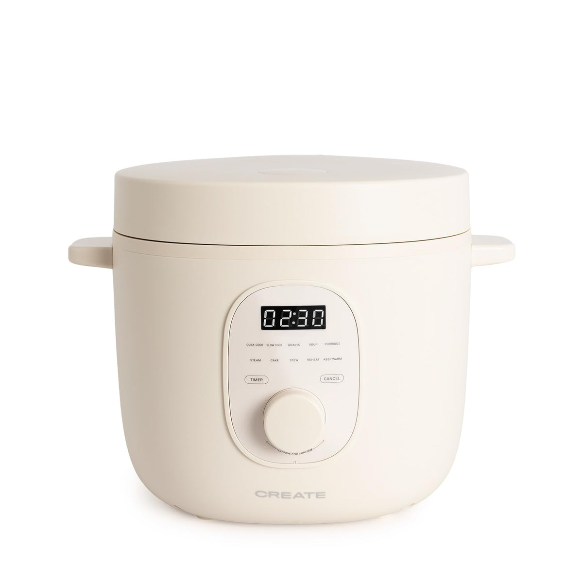 CREATE 3L Multifunctional Electric Rice Cooker in cream white with steamer insert