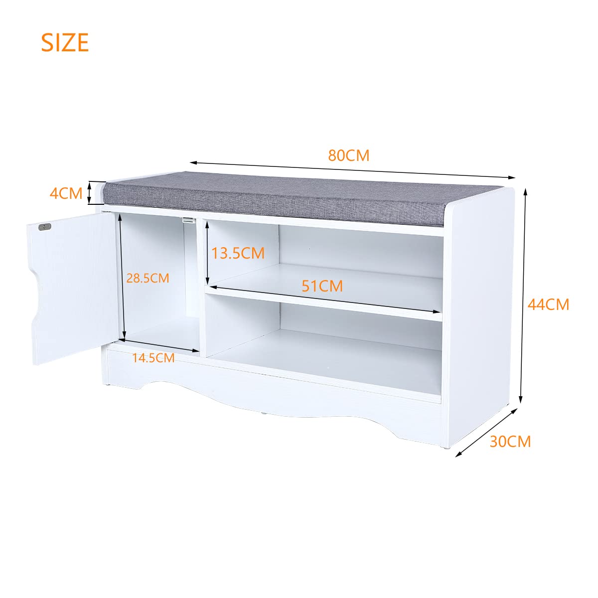 Heute Shoe Storage Bench with Cushion