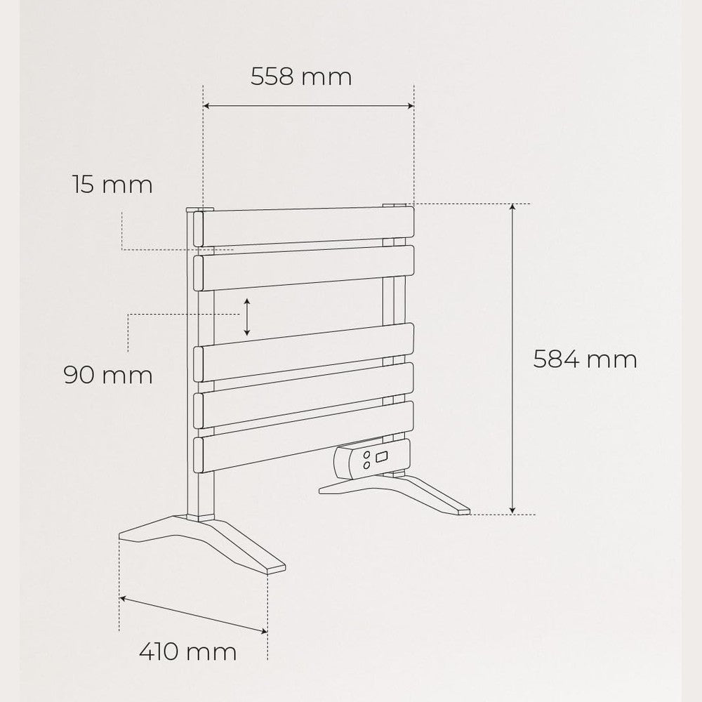 Create - Warm Towel Mini 150 W Electric Bathroom Radiator Black with Feet 58.4 x 41 x 55.8 cm